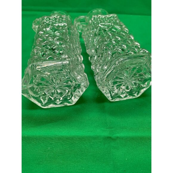 1960s 2 PC Vinegar and Oil Set Clear Glass - Picture 4 of 6
